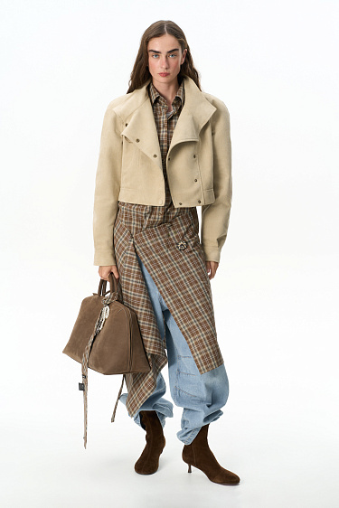 suede jacket with a stand‑up collar - BRUSNIKA Women Clothes