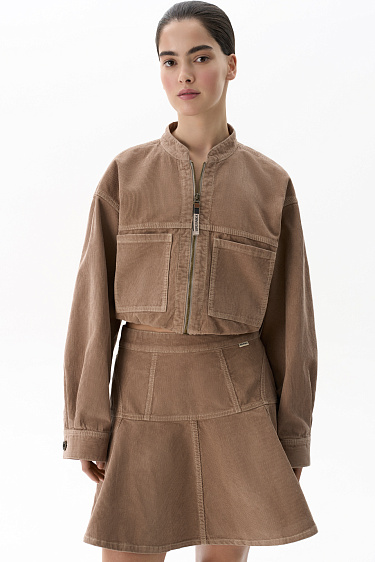 Corduroy Bomber Jacket - BRUSNIKA Women Clothes