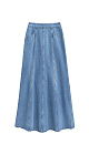 100% Cotton Midi Denim Skirt - BRUSNIKA. Women clothes
