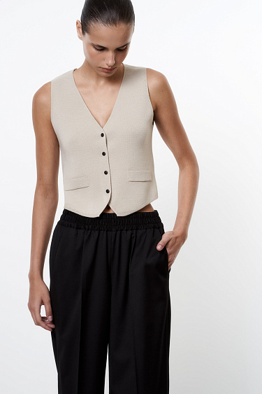 Knitted vest with buttons - BRUSNIKA Women Clothes