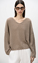 100% linen V-neck jumper - BRUSNIKA. Women clothes