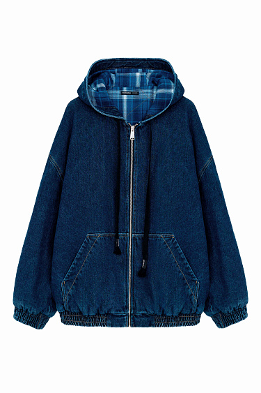 Denim jacket with hood - BRUSNIKA Women Clothes