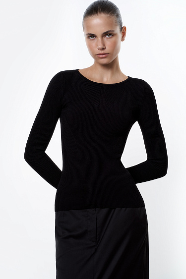 Fitted jumper with lace-up back - BRUSNIKA Women Clothes