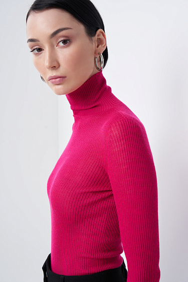 knitted turtleneck made of merino wool - BRUSNIKA Women Clothes