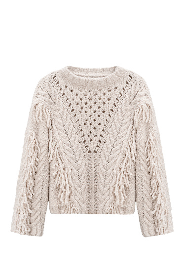 Knitted jumper with fringe - BRUSNIKA Women Clothes