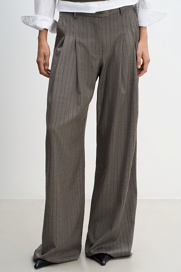 Striped Office Trousers - BRUSNIKA Women Clothes