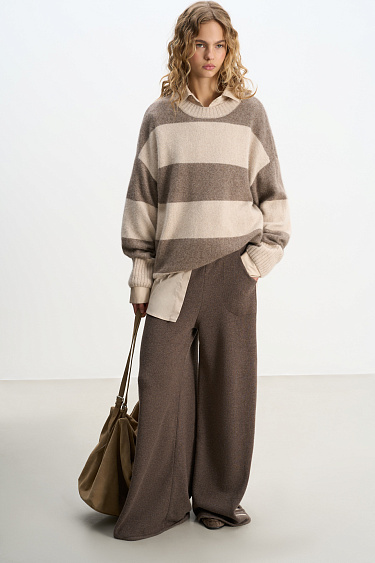 Striped fox down jumper - BRUSNIKA Women Clothes