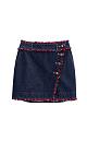 Fringed denim mini skirt - BRUSNIKA. Women clothes