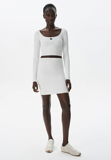 Knitted viscose mini skirt - BRUSNIKA Women Clothes
