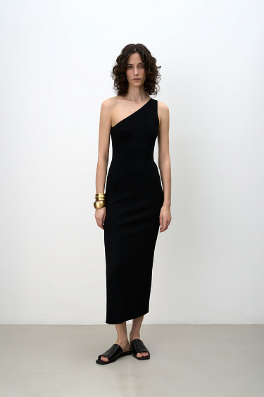 One-Shoulder Dress - BRUSNIKA Women Clothes