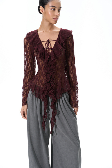 blouse with ruffles - BRUSNIKA Women Clothes