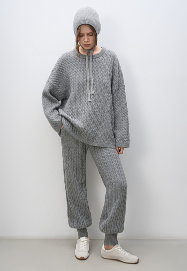 Cable knit jogger pants - BRUSNIKA Women Clothes