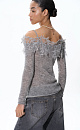 Merino wool longsleeve with lace - BRUSNIKA. Women clothes