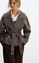 Short trench coat made of wool - BRUSNIKA. Women clothes