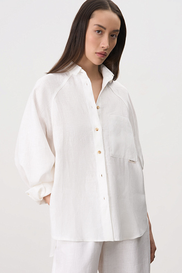 100% linen shirt with raglan sleeves - BRUSNIKA Women Clothes