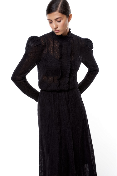 Wool blend openwork dress - BRUSNIKA Women Clothes