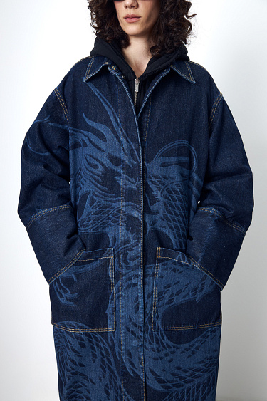 Printed denim raincoat - BRUSNIKA Women Clothes