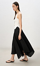 Asymmetrical midi skirt made of linen - BRUSNIKA. Women clothes