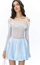 Merino wool longsleeve with lace - BRUSNIKA. Women clothes