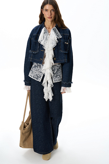 Fringed denim jacket - BRUSNIKA Women Clothes