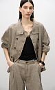 100% linen bomber jacket - BRUSNIKA. Women clothes