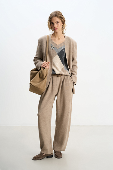 Cashmere jacket without lapels - BRUSNIKA Women Clothes