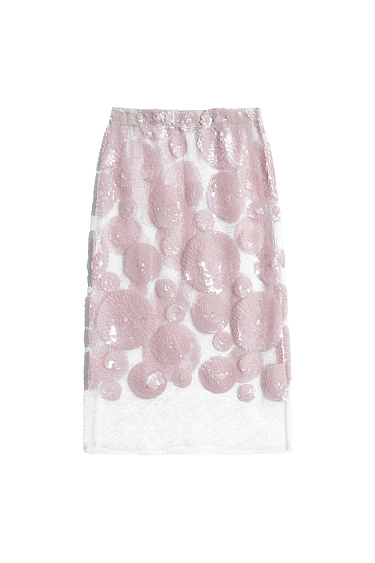 Midi skirt with geometric sequin pattern - BRUSNIKA Women Clothes