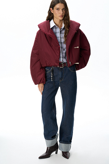 cropped jacket with an Asian fastening - BRUSNIKA Women Clothes