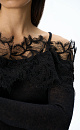 Merino wool longsleeve with lace - BRUSNIKA. Women clothes