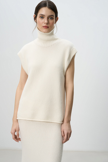 Fox Down Knitted Vest - BRUSNIKA Women Clothes