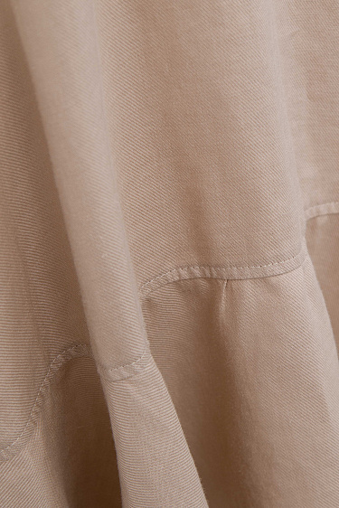 Linen dress with open back - BRUSNIKA Women Clothes