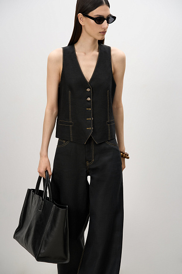 False pockets vest - BRUSNIKA Women Clothes