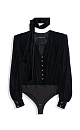 Velvet bodysuit with scarf - BRUSNIKA. Women clothes