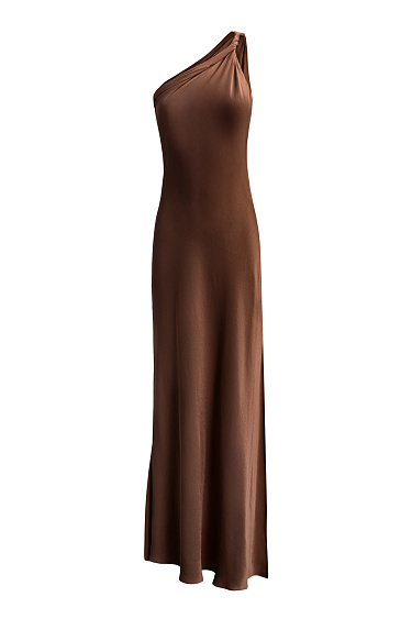 Satin dress with twist - BRUSNIKA Women Clothes