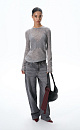 Knitted jumper with a bustier‑style imitation - BRUSNIKA. Women clothes