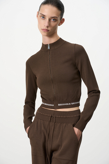 Cropped viscose bomber jacket - BRUSNIKA Women Clothes
