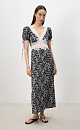 Printed dress with lace decor - BRUSNIKA. Women clothes