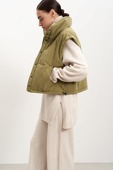 Stand-up collar vest - BRUSNIKA Women Clothes
