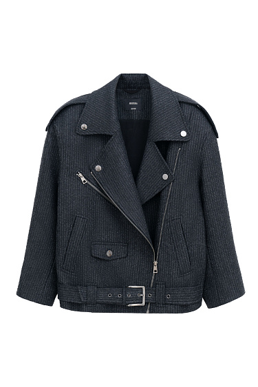 Wool-blend biker jacket - BRUSNIKA Women Clothes