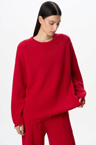 Raw edge jumper - BRUSNIKA Women Clothes