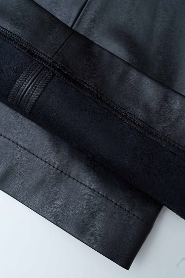 Straight trousers made of eco-leather - BRUSNIKA Women Clothes
