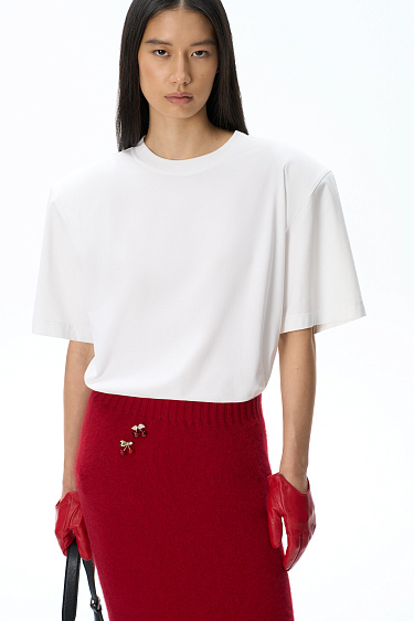 T-shirt with shoulder pads - BRUSNIKA Women Clothes