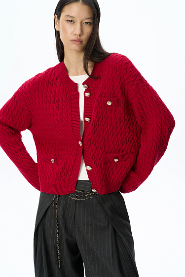 Extrafine Merino Wool Cardigan - BRUSNIKA Women Clothes
