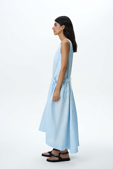 Dress with a drawstring waist - BRUSNIKA Women Clothes