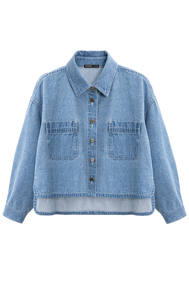 Cropped denim shirt - BRUSNIKA Women Clothes