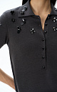 Sequined Polo Shirt - BRUSNIKA. Women clothes