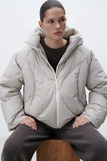 Quilted down jacket with hood - BRUSNIKA Women Clothes