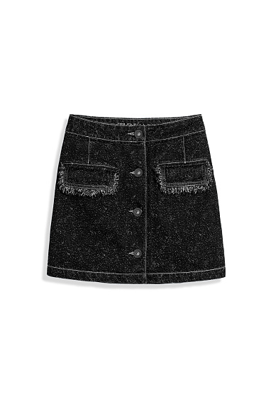 Frayed denim mini skirt - BRUSNIKA Women Clothes
