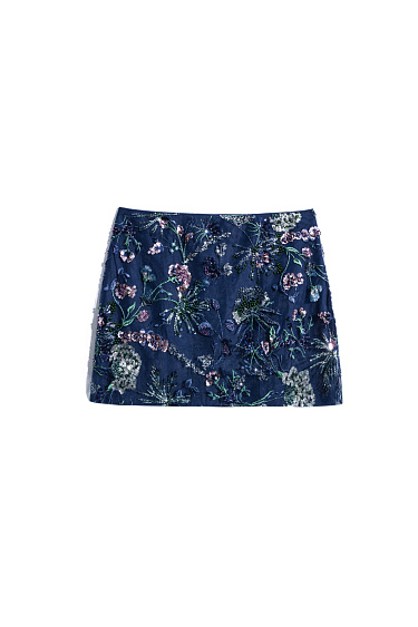 Mini skirt with floral pattern - BRUSNIKA Women Clothes