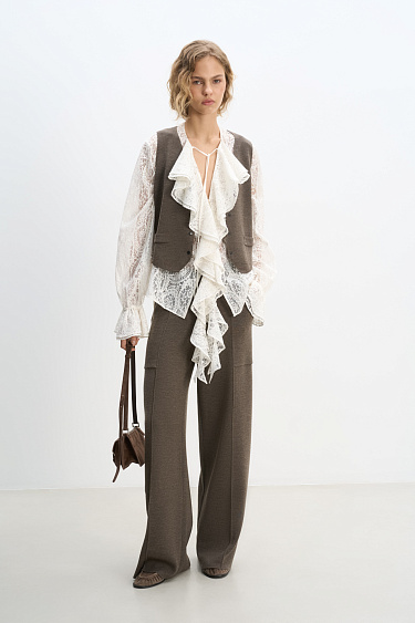 Knitted vest with buttons - BRUSNIKA Women Clothes